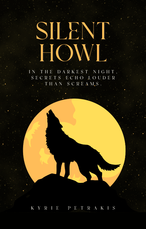 black and yellow simple wolf howling wattpad book cover